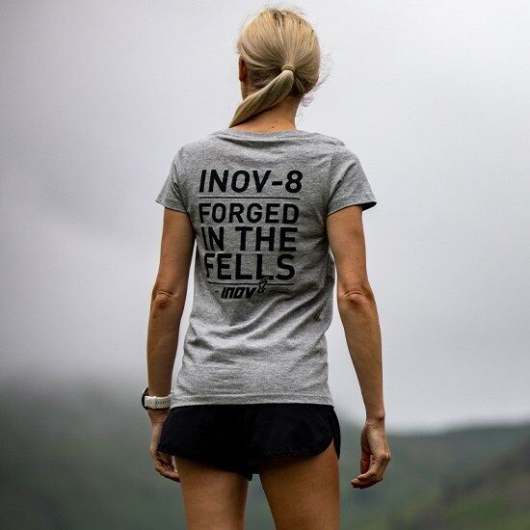 Inov-8 Biologisch Katoenen T-shirt ''forged'' Dames Lichtgrijs
